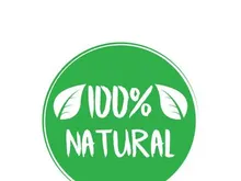 100% Natural and organic product badge vector green icon