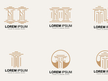 Pillar Logo, Law Design, Building Construction Pillar Vector, Product Brand Illustration Icon