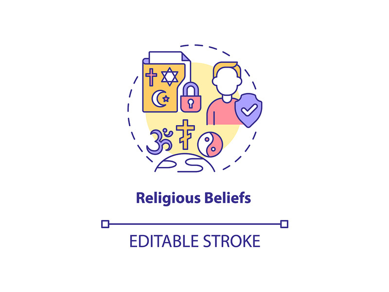 Religious beliefs concept icon