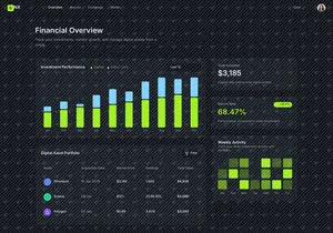 Crypto Investment Dashboard UI Design | Dark Fintech Analytics