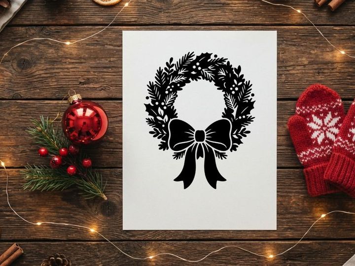 Festive Christmas Wreath with Bow for Holiday Decor