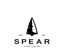 Spear logo icon vector illustration design.Head spear logo vintage illustration design vector