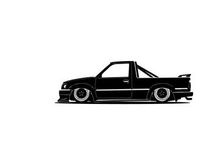 Silhouette of a sleek black sports car with distinctive design features