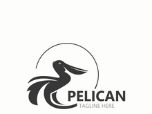 Pelican bird silhoutte vintage logo vector illustration template icon graphic design