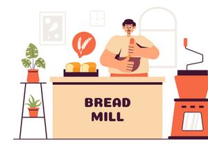 10 Traditional Bread Mill Illustration