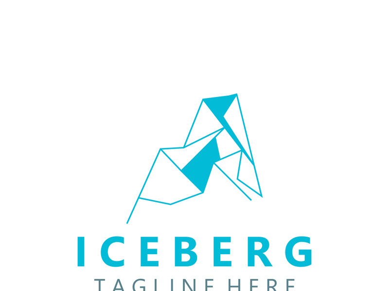 Iceberg Logo Design,simple ice mountain landscape Template vector Illustration