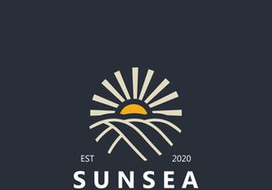 Sun sea Logo design creative premium sun beach logo icon vector template