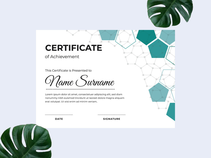 Modern certificate design template