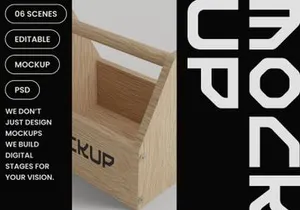 Wooden Toolbox Mockup