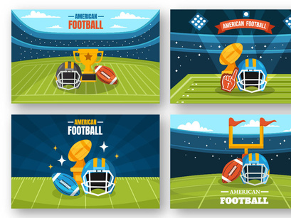 11 American Football Vector Illustration