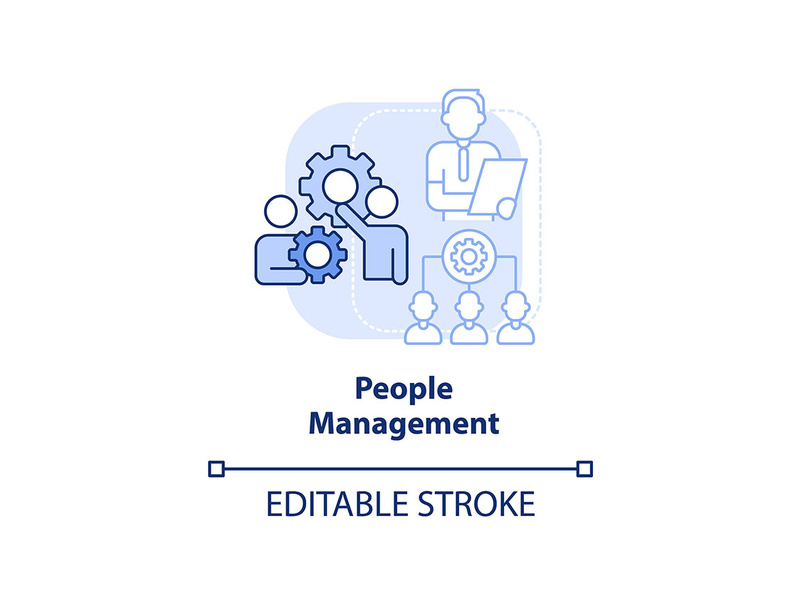 People management light blue concept icon