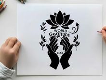 ilustrasi vektor tangan bersyukur hari cinta kasih dunia bentuk teratai
