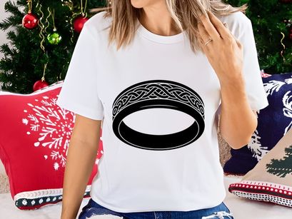 Angled Celtic Knot Ring Silhouette