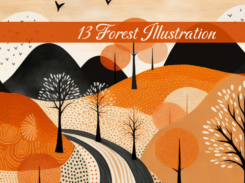 Creative forest tree illustration Ai image