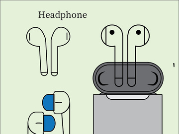 Headphone logo in Adobe illustrator preview picture