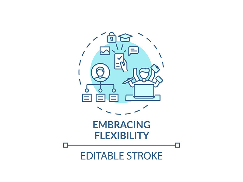Embracing flexibility concept icon