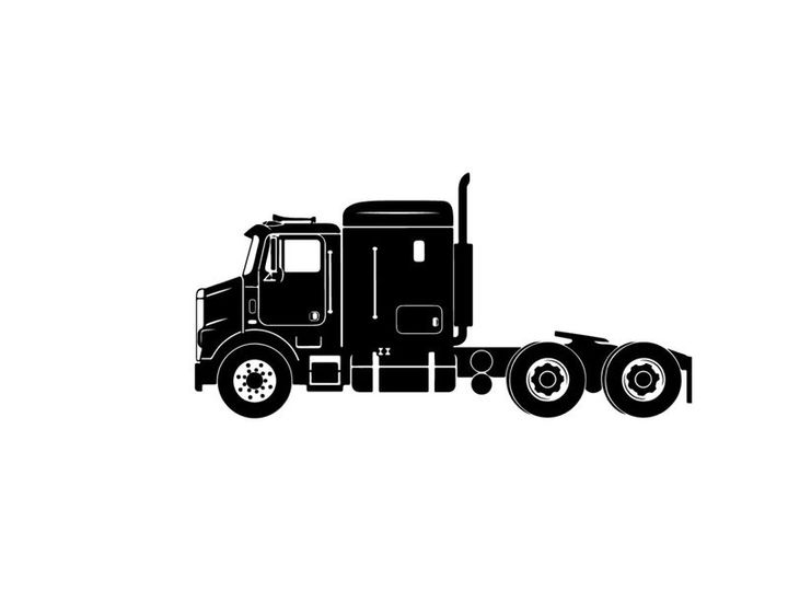 Silhouette of a semi truck with trailer hitch