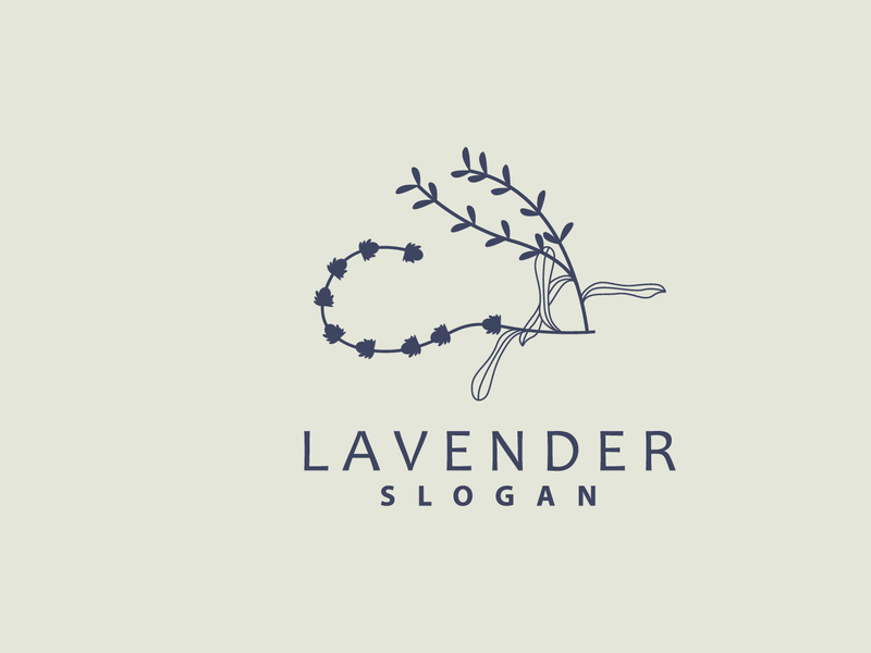 Lavender Logo Elegant Purple Flower