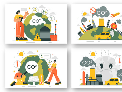 9 Carbon Dioxide or CO2 Illustration