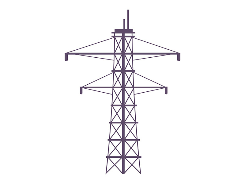 Electric tower cartoon vector illustration