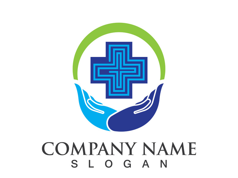 Medical health icon digital logo design vector illustration