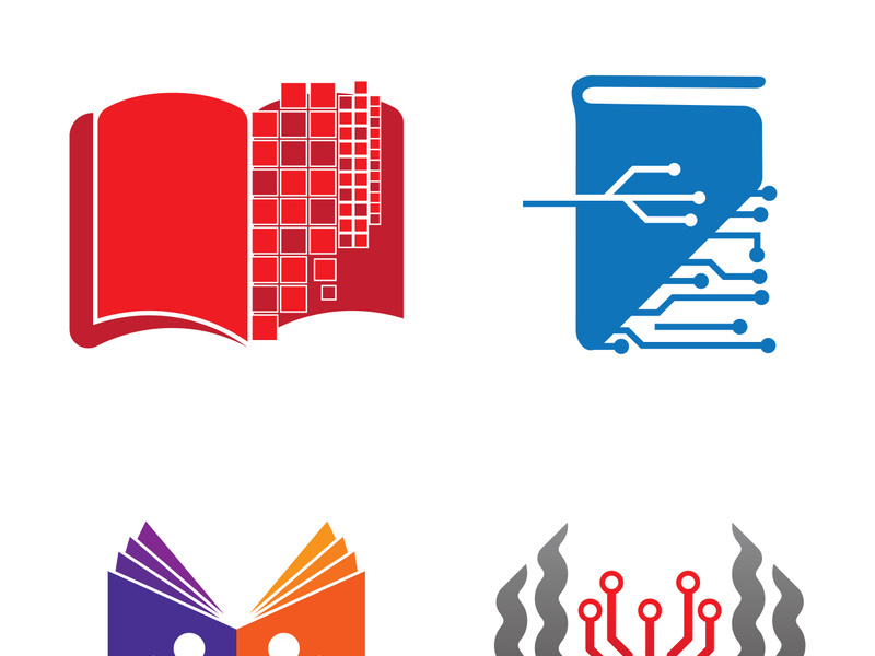 Digital book logo technology vector icon design