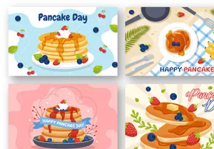 12 Pancake Day Vector Illustration