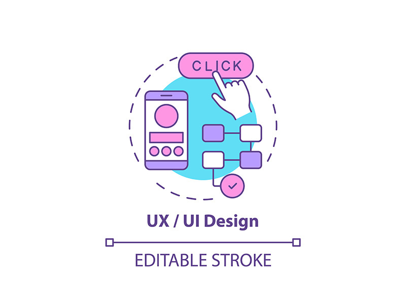 UX and UI design concept icon