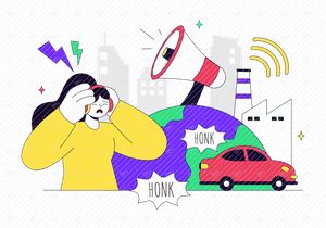 10 Noise Pollution Vector Illustration