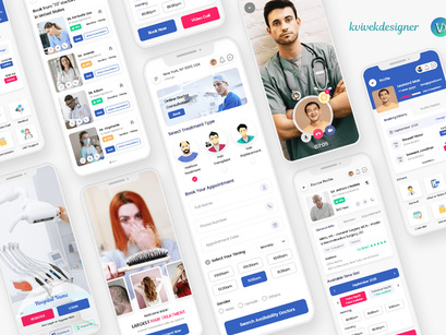 Hair Care Clinic with Online Doctor Consultation Mobile App UI Kit
