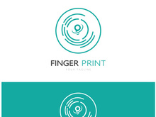 simple flat fingerprint logo,for security,identification,badge,emblem,business card,digital,vector
