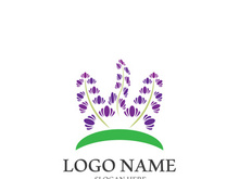 Fresh lavender flower logo vector flat design