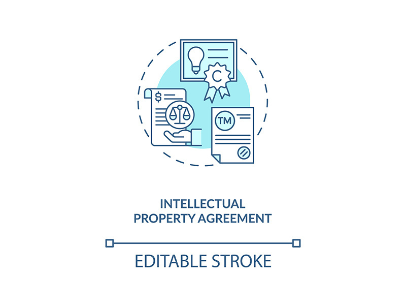 Intellectual property agreement concept icon
