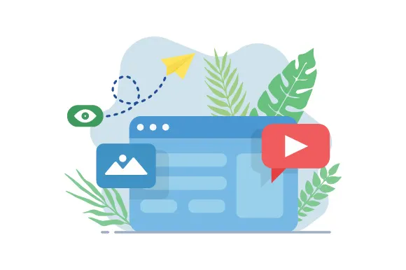 Flat style social media illustration