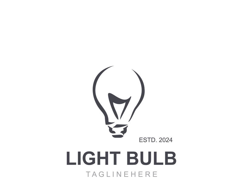 Light bulb creative lamp logo icon and business design bulb digital technology smart idea