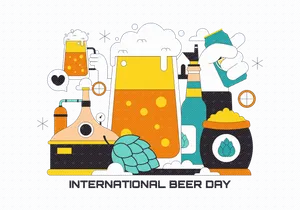 10 International Beer Day Illustration
