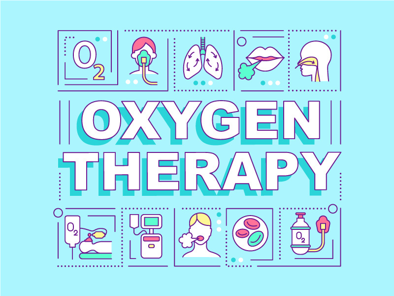 Oxygen therapy word concepts banner