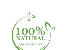 100% Natural and organic product badge vector green icon