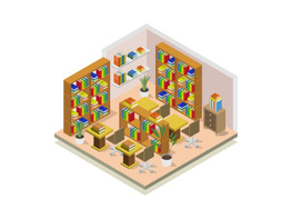 Isometric bookstore preview picture