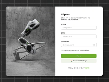 Sign up Page preview picture