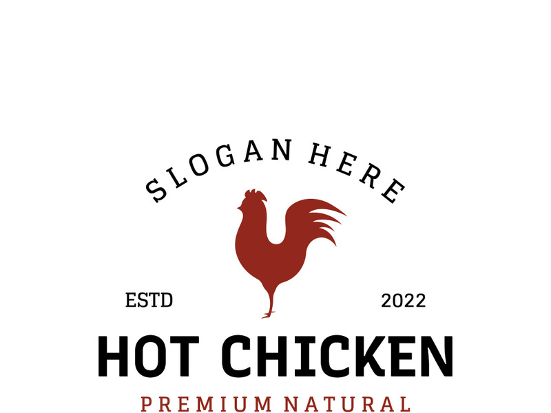 Retro vintage hot chicken logo.