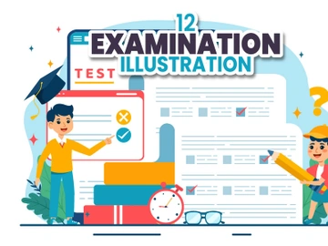 12 Examination Vector Illustration preview picture