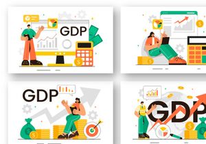 10 GDP or Gross Domestic Product Illustration