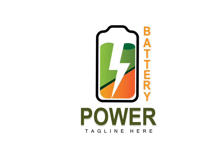 Battery Logo Design, Technology Charging Illustration, Company Brand Vector
