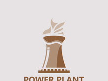 Power plant vector icon. Nuclear cooling Factory sign. Industry symbol. Simple isolated logo