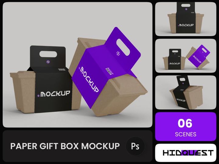 Paper Gift Box Mockup