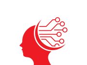 Digital abstract icon human head tech logo vector design inspiration