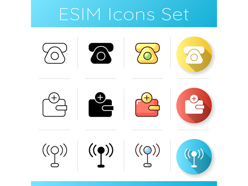 Mobile interface icons set