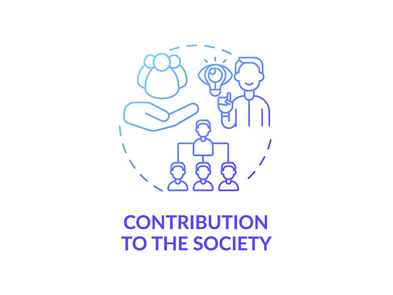Contribution to the society blue gradient concept icon