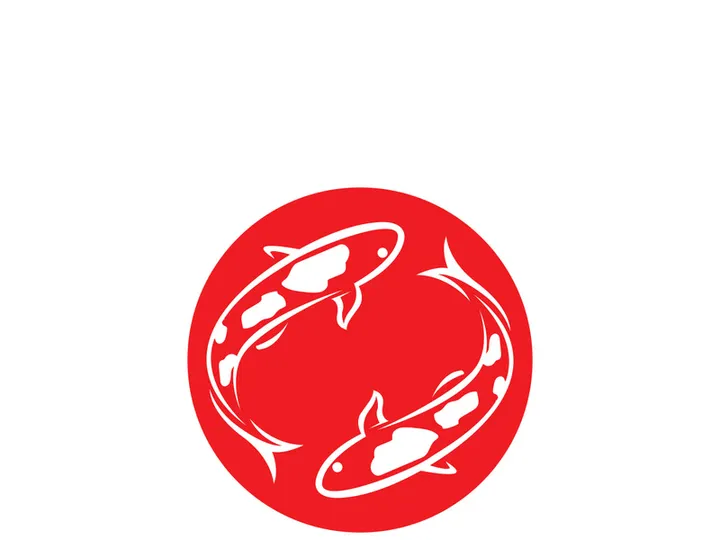 Koi fish logo template. Creative vector symbol